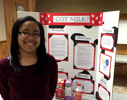 homeschool student at science fair