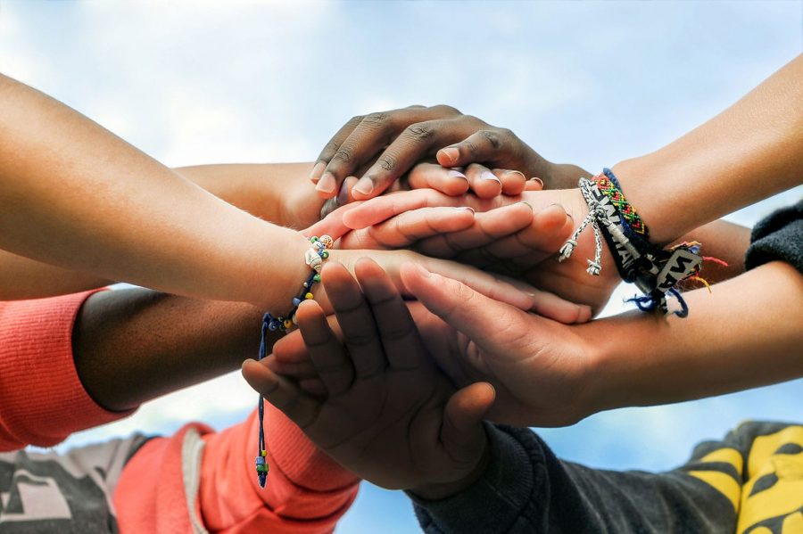 hands stacked on top of each other